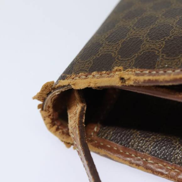 CELINE Macadam Canvas Shoulder Bag Pvc Leather Brown - Picture 7 of 13